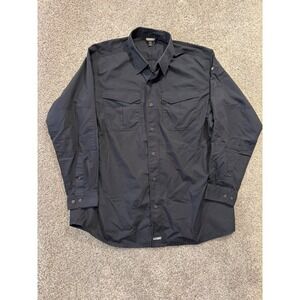 Blackhawk Tactical Shirt Mens XXL Black LT2 Ripstop Long Sleeve Button Up Cargo
